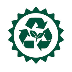 Biodegradable packaging stamp sticker badge, ecological emblem design 