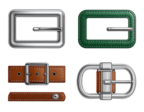 buckle icon set, backpack buckle vector, metal belt buckle vector icon, vector illus