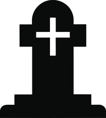 Fototapeta premium Simple Black and White Gravestone Illustration Classic Symbol of Remembrance and Mourning Symbolic Image of Mortality and Remembrance