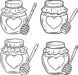 Line art honey weaving vector image