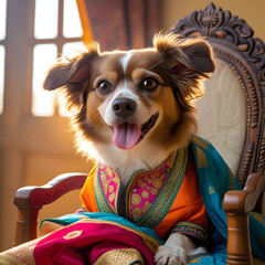 chihuahua puppy sitting on a pillow