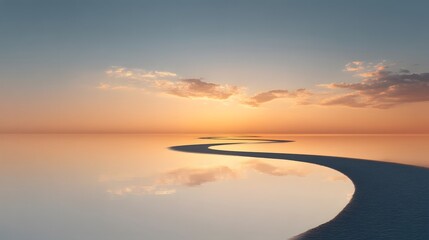 A tranquil glowing horizon where molten crystal rivers weave like living veins