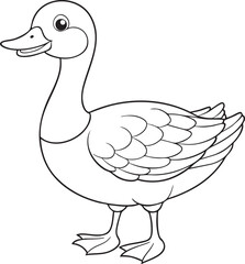 Fototapeta premium a cute duck illustration in simple line art