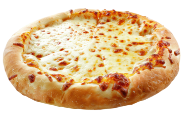 Delicious cheesy pizza, baked with fresh mozzarella, ready to eat