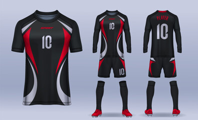 t-shirt sport design template, Soccer jersey mockup for football club. uniform front and back view.