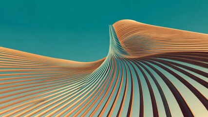 Curving, layered structure against a blue sky - Powered by Adobe