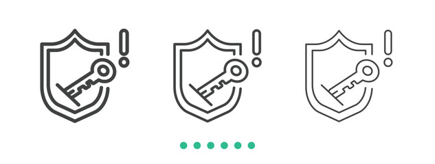 Protection warning icon. Thin line icon vector