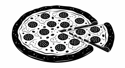 black and white pizza