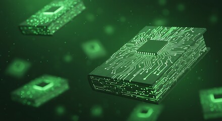 Digital Book Circuit Board Technology Concept