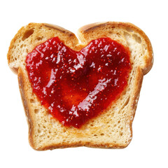 Heart Shaped Jam on Toast, Sweet Breakfast Treat, Love and Affection