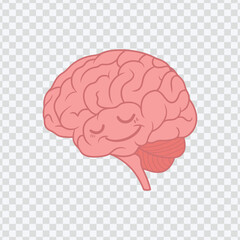 Cute Illustration of a Smiling Human Brain