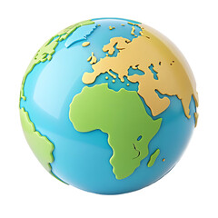 3d icon Vibrant Cartoon Globe Earth Illustration for Presentations  Websites transparent png