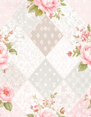 Romantic floral patchwork design
