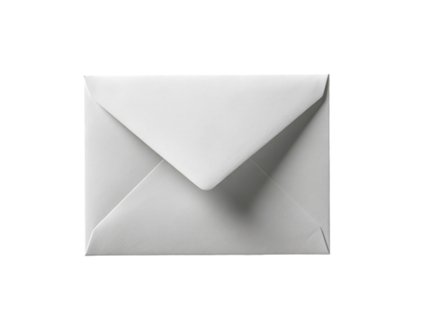 Blank white envelope against a black background