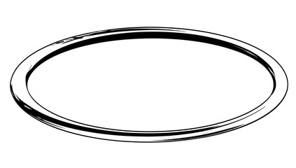 Oval frame with textured white border on black background