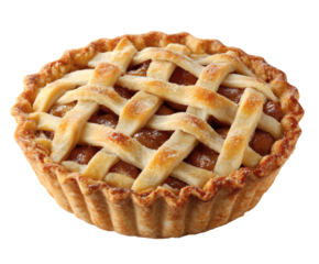 Delectable apple pie with a beautifully crafted lattice crust, perfect for any occasion.