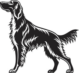 Irish Setter Dog Silhouette Elegant Long-Haired Head Cute Dog Vector, Elegant Irish Setter Head Silhouette, Cartoon Dog Head Vector, Cute Long-Haired Dog Illustration