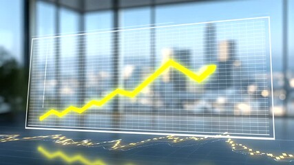 Sustainable ETF Chart in Rooftop Office with Skyline View - Powered by Adobe