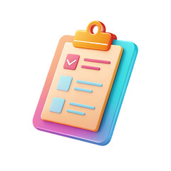 3d icon Checklist App Icon 3D Rendered Task Management Graphic transparent png