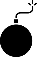Bomb Glyph icon – explosive device, danger, attack, war symbol, bomb, bomb icon, bomb line icon, explosive, danger symbol