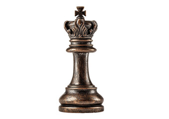 Fototapeta premium Dark, ornate chess king, isolated