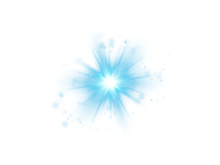 Sun Energy Flash. Vibrant Blue Light Burst Effect for Abstract and Magical Designs