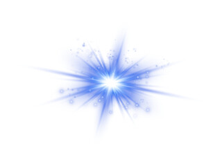 Sun Energy Flash. Vibrant Blue Light Burst Effect for Abstract and Magical Designs