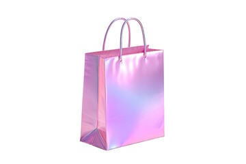 Pink holographic shopping bag