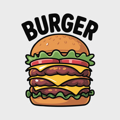 three petty burger vector illustration