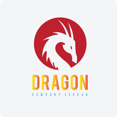 dragon in red round cercle