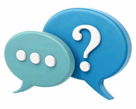 question mark and speech bubble
