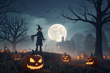 halloween background with pumpkins