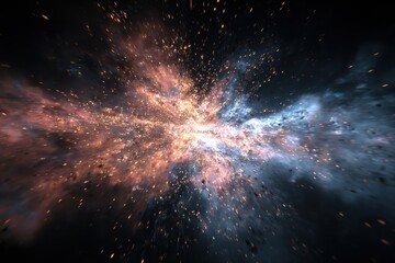 Experience the thrilling abstract flight through a hyper jump in realistic space, showcasing vibrant colors and dynamic patterns amid interstellar chaos