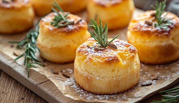 Delectable pine cakes with a golden crust