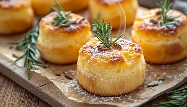 Delectable pine cakes with a golden crust
