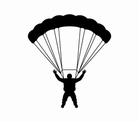 paraglider silhouette on black