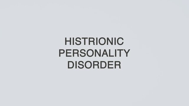 Histrionic personality disorder concept word hand holding stethoscope on white background for mental health assessment, diagnosis, therapy, treatment, prevention, and awareness
