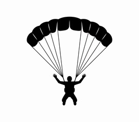 paragliding on black background