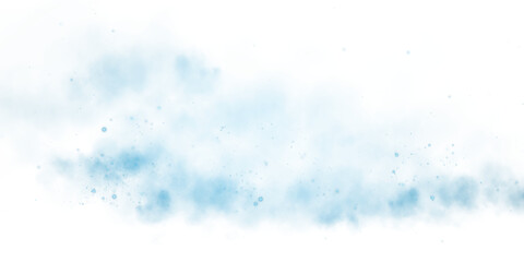 A soft blue dust cloud drifts through the air, illuminated by tiny glowing particles.