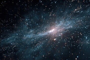 Obraz premium Journey through a vast animated cosmos filled with millions of stars and galaxies, showcasing the beauty and mystery of space exploration at nighttime