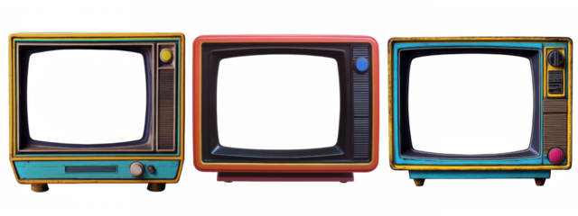 Retro television sets add a nostalgic touch to any project, perfect for vintage designs and creative concepts