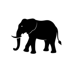 Creative Black Elephant Vector Symbol Illustration stock illustration