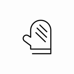 oven mitt hand protection icon sign vector