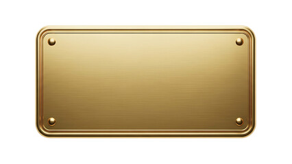 Elegant shiny gold plaque template with transparent background