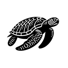 Leather back Sea Turtle on a white
