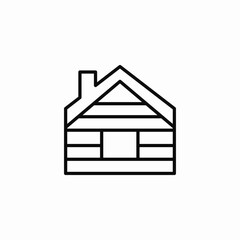 simple wooden house  icon sign vector