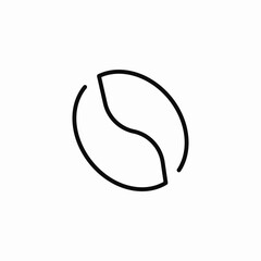 single roasted bean icon sign vector