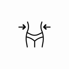 thin waist line icon sign vector