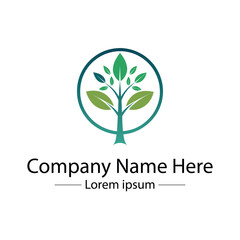 Minimalist Tree Logo Design Natural and Green Concept