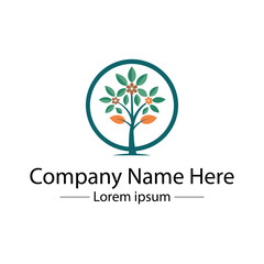 Minimalist Tree Logo Design Natural and Green Concept
